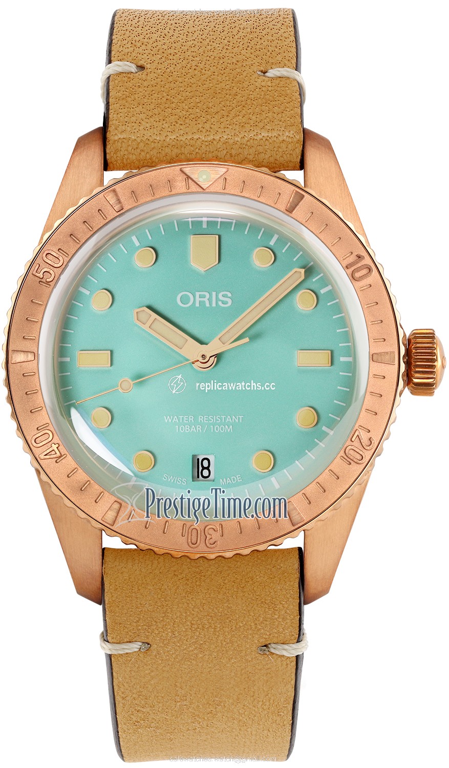 Replica 01 733 7771 3157-07 5 19 04BR Cotton Candy Green Oris Divers Sixty Five 38mm Midsize Watch Replica 01 733 7771 3157-07 5 19 04BR Cotton Candy Green Oris Divers Sixty Five 38mm Midsize Watch