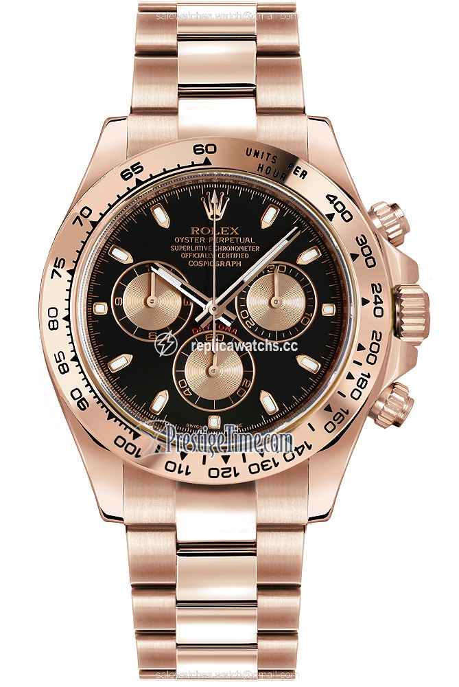 Replica 116505 Black and Pink Index Rolex Cosmograph Daytona Everose Gold Mens Watch Replica 116505 Black and Pink Index Rolex Cosmograph Daytona Everose Gold Mens Watch