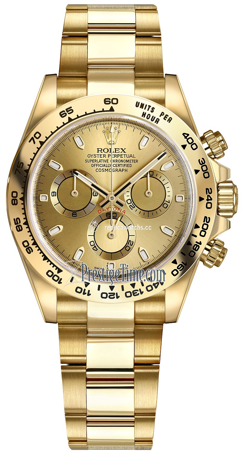 Replica 116508 Champagne Index Oyster Rolex Cosmograph Daytona Yellow Gold Mens Watch Replica 116508 Champagne Index Oyster Rolex Cosmograph Daytona Yellow Gold Mens Watch