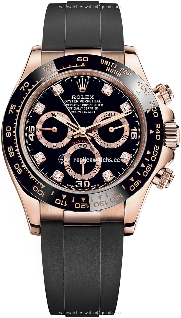Replica 116515LN Black Diamond Oysterflex Rolex Cosmograph Daytona Everose Gold Mens Watch Replica 116515LN Black Diamond Oysterflex Rolex Cosmograph Daytona Everose Gold Mens Watch