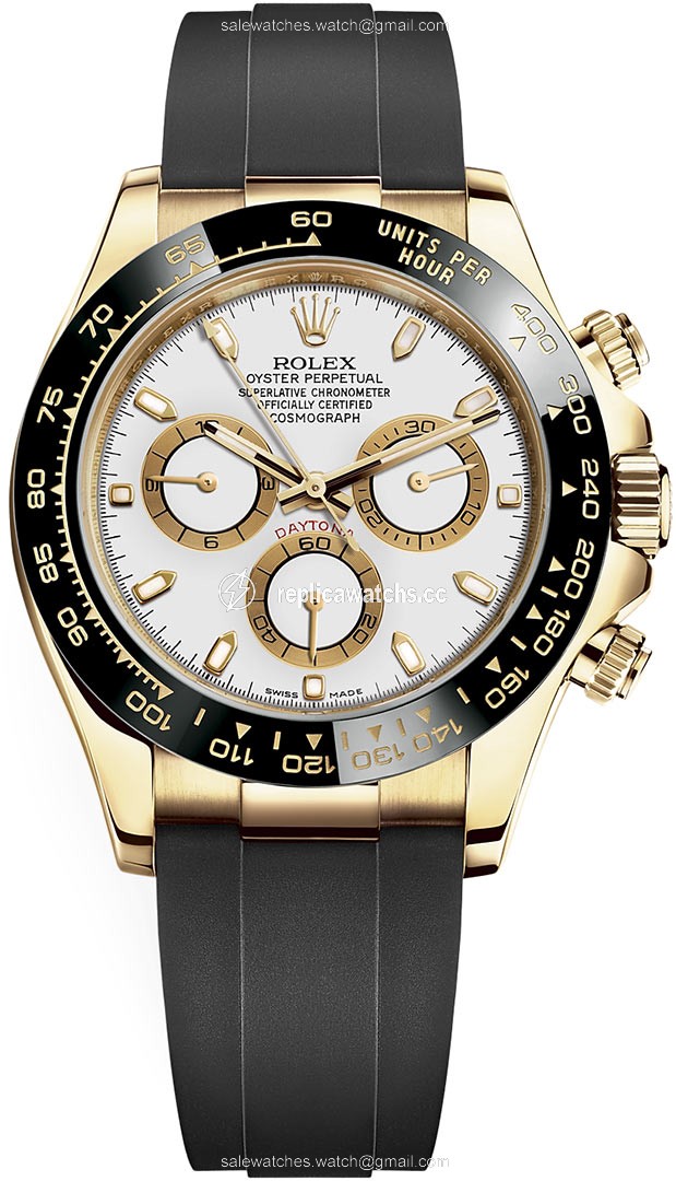Replica 116518LN White Oysterflex Rolex Cosmograph Daytona Yellow Gold Mens Watch Replica 116518LN White Oysterflex Rolex Cosmograph Daytona Yellow Gold Mens Watch