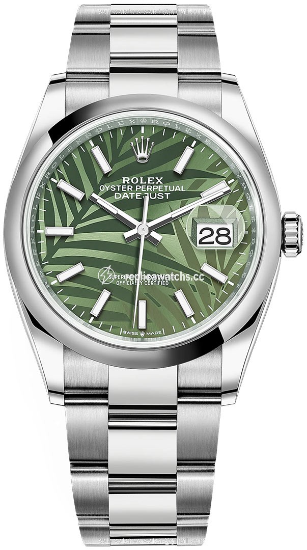 Replica 126200 Olive Green Palm Oyster Rolex Datejust 36mm Stainless Steel Midsize Watch Replica 126200 Olive Green Palm Oyster Rolex Datejust 36mm Stainless Steel Midsize Watch