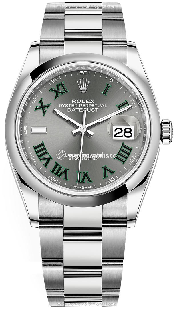 Replica 126200 Slate Roman Oyster Wimbledon Rolex Datejust 36mm Stainless Steel Midsize Watch Replica 126200 Slate Roman Oyster Wimbledon Rolex Datejust 36mm Stainless Steel Midsize Watch