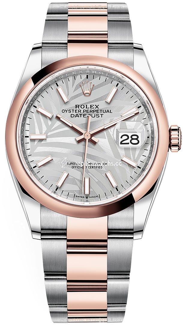Replica 126201 Silver Palm Oyster Rolex Datejust 36mm Stainless Steel and Rose Gold Ladies Watch Replica 126201 Silver Palm Oyster Rolex Datejust 36mm Stainless Steel and Rose Gold Ladies Watch