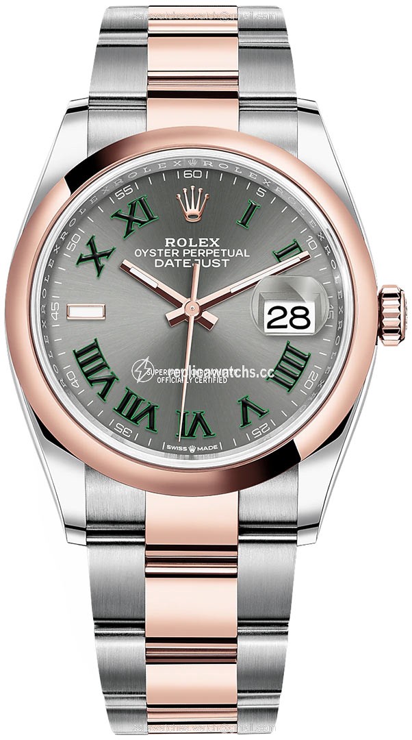 Replica 126201 Slate Roman Oyster Wimbledon Rolex Datejust 36mm Stainless Steel and Rose Gold Ladies Watch Replica 126201 Slate Roman Oyster Wimbledon Rolex Datejust 36mm Stainless Steel and Rose Gold Ladies Watch