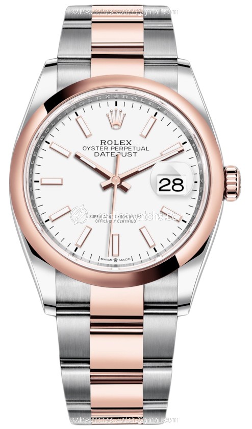 Replica 126201 White Index Oyster Rolex Datejust 36mm Stainless Steel and Rose Gold Ladies Watch Replica 126201 White Index Oyster Rolex Datejust 36mm Stainless Steel and Rose Gold Ladies Watch