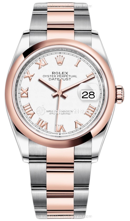 Replica 126201 White Roman Oyster Rolex Datejust 36mm Stainless Steel and Rose Gold Ladies Watch Replica 126201 White Roman Oyster Rolex Datejust 36mm Stainless Steel and Rose Gold Ladies Watch