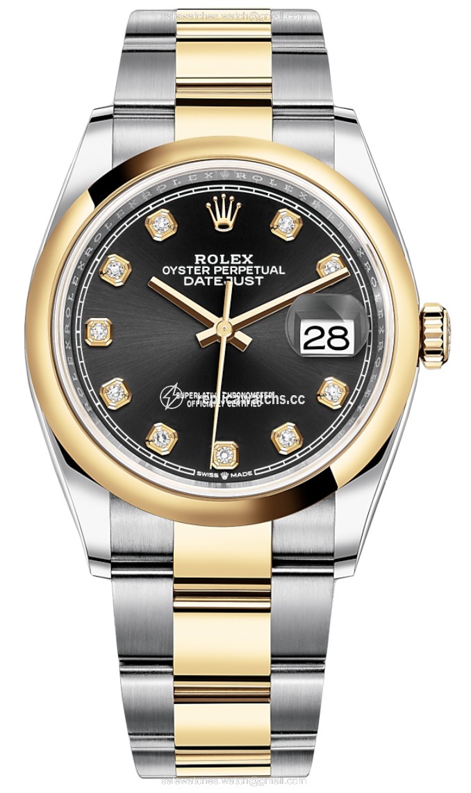 Replica 126203 Black Diamond Oyster Rolex Datejust 36mm Stainless Steel and Yellow Gold Ladies Watch Replica 126203 Black Diamond Oyster Rolex Datejust 36mm Stainless Steel and Yellow Gold Ladies Watch