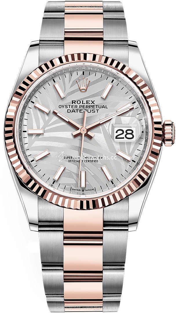 Replica 126231 Silver Palm Oyster Rolex Datejust 36mm Stainless Steel and Rose Gold Ladies Watch Replica 126231 Silver Palm Oyster Rolex Datejust 36mm Stainless Steel and Rose Gold Ladies Watch