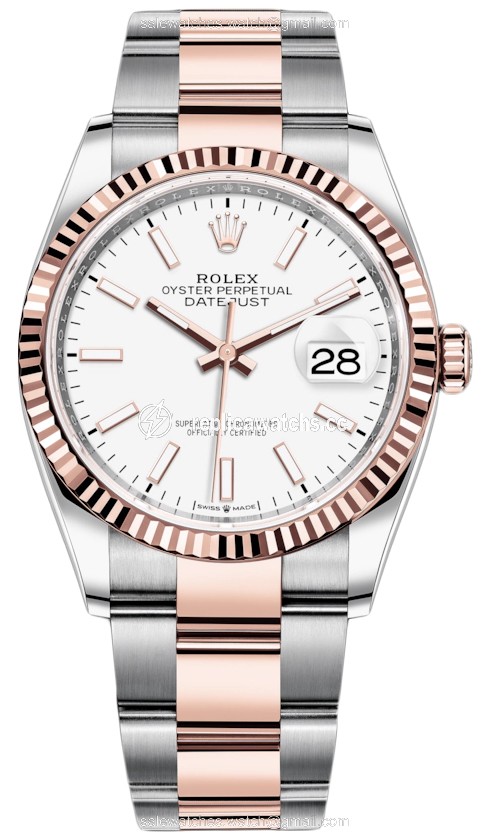 Replica 126231 White Index Oyster Rolex Datejust 36mm Stainless Steel and Rose Gold Ladies Watch Replica 126231 White Index Oyster Rolex Datejust 36mm Stainless Steel and Rose Gold Ladies Watch
