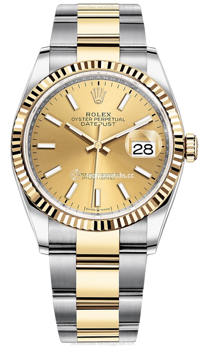 Replica 126233 Champagne Index Oyster Rolex Datejust 36mm Stainless Steel and Yellow Gold Ladies Watch Replica 126233 Champagne Index Oyster Rolex Datejust 36mm Stainless Steel and Yellow Gold Ladies Watch