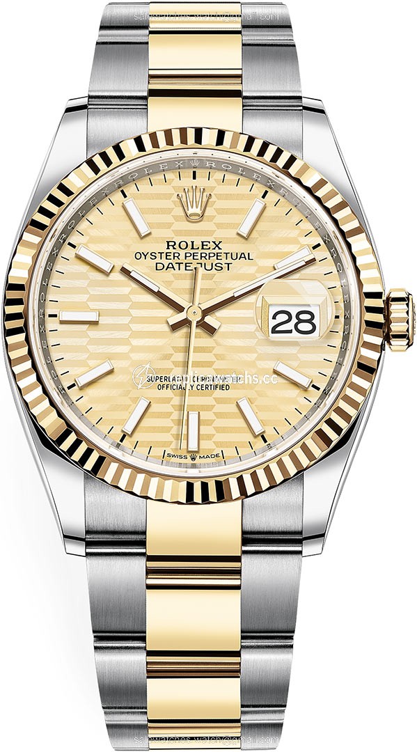 Replica 126233 Golden Fluted Oyster Rolex Datejust 36mm Stainless Steel and Yellow Gold Ladies Watch Replica 126233 Golden Fluted Oyster Rolex Datejust 36mm Stainless Steel and Yellow Gold Ladies Watch