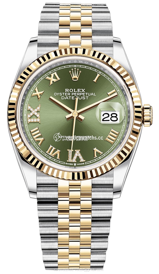 Replica 126233 Olive Green VI IX Roman Jubilee Rolex Datejust 36mm Stainless Steel and Yellow Gold Ladies Watch Replica 126233 Olive Green VI IX Roman Jubilee Rolex Datejust 36mm Stainless Steel and Yellow Gold Ladies Watch