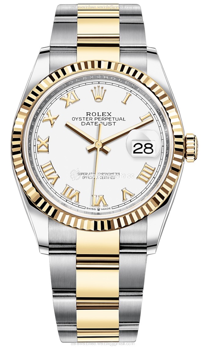 Replica 126233 White Roman Oyster Rolex Datejust 36mm Stainless Steel and Yellow Gold Ladies Watch Replica 126233 White Roman Oyster Rolex Datejust 36mm Stainless Steel and Yellow Gold Ladies Watch