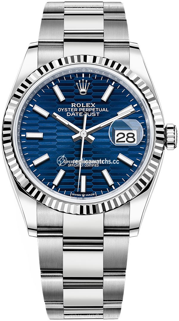 Replica 126234 Bright Blue Fluted Oyster Rolex Datejust 36mm Stainless Steel Midsize Watch Replica 126234 Bright Blue Fluted Oyster Rolex Datejust 36mm Stainless Steel Midsize Watch