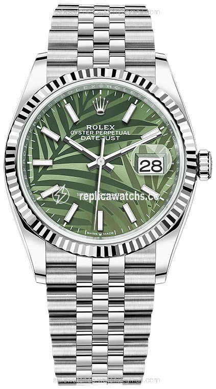 Replica 126234 Olive Green Palm Jubilee Rolex Datejust 36mm Stainless Steel Midsize Watch Replica 126234 Olive Green Palm Jubilee Rolex Datejust 36mm Stainless Steel Midsize Watch