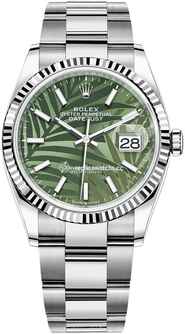 Replica 126234 Olive Green Palm Oyster Rolex Datejust 36mm Stainless Steel Midsize Watch Replica 126234 Olive Green Palm Oyster Rolex Datejust 36mm Stainless Steel Midsize Watch