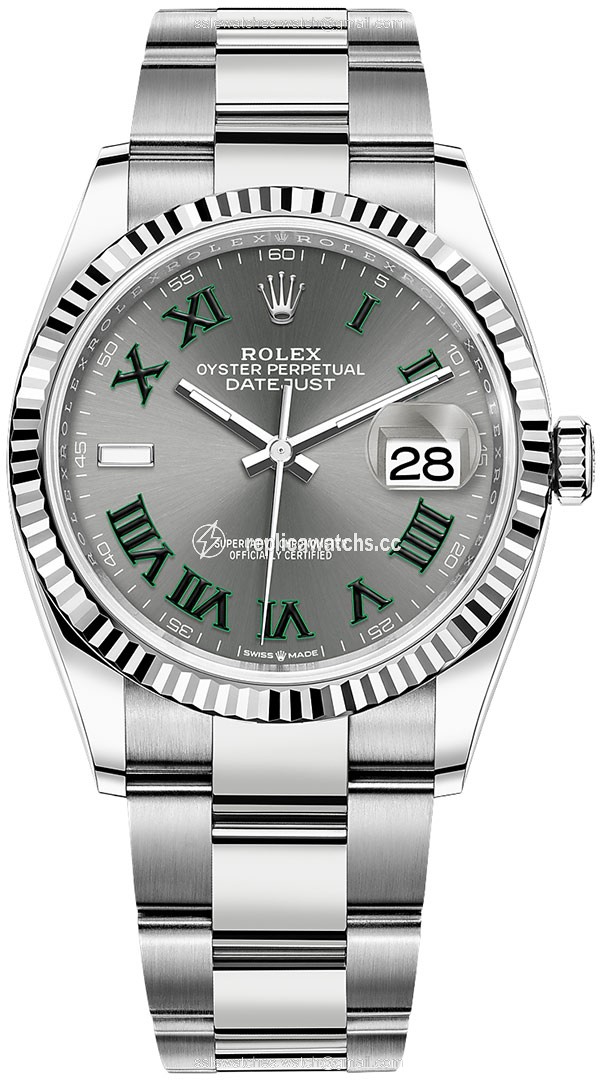 Replica 126234 Slate Roman Oyster Wimbledon Rolex Datejust 36mm Stainless Steel Midsize Watch Replica 126234 Slate Roman Oyster Wimbledon Rolex Datejust 36mm Stainless Steel Midsize Watch
