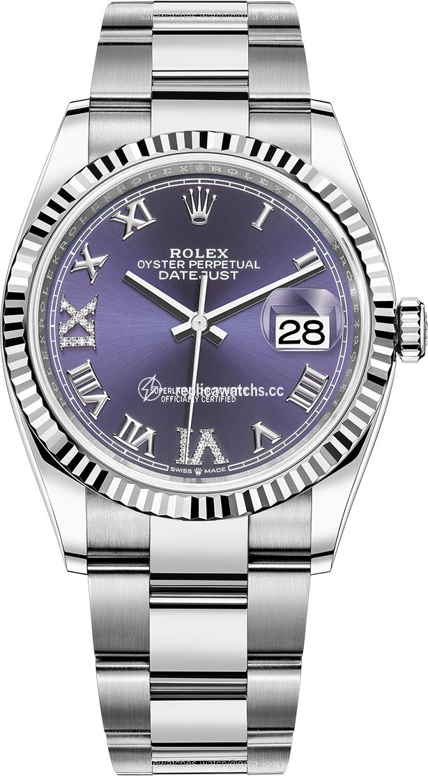 Replica 126234 Aubergine Roman VI IX Oyster Rolex Datejust 36mm Stainless Steel Midsize Watch Replica 126234 Aubergine Roman VI IX Oyster Rolex Datejust 36mm Stainless Steel Midsize Watch