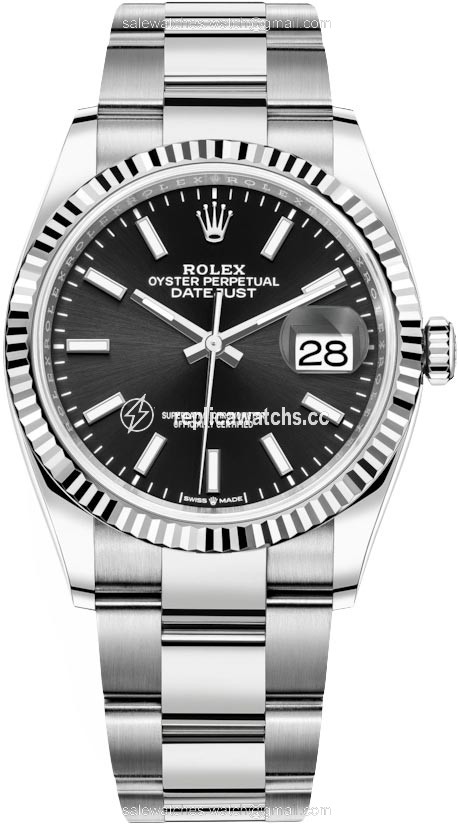 Replica 126234 Black Index Oyster Rolex Datejust 36mm Stainless Steel Midsize Watch Replica 126234 Black Index Oyster Rolex Datejust 36mm Stainless Steel Midsize Watch