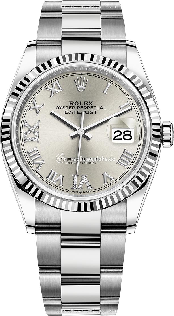 Replica 126234 Silver Roman VI IX Oyster Rolex Datejust 36mm Stainless Steel Midsize Watch Replica 126234 Silver Roman VI IX Oyster Rolex Datejust 36mm Stainless Steel Midsize Watch