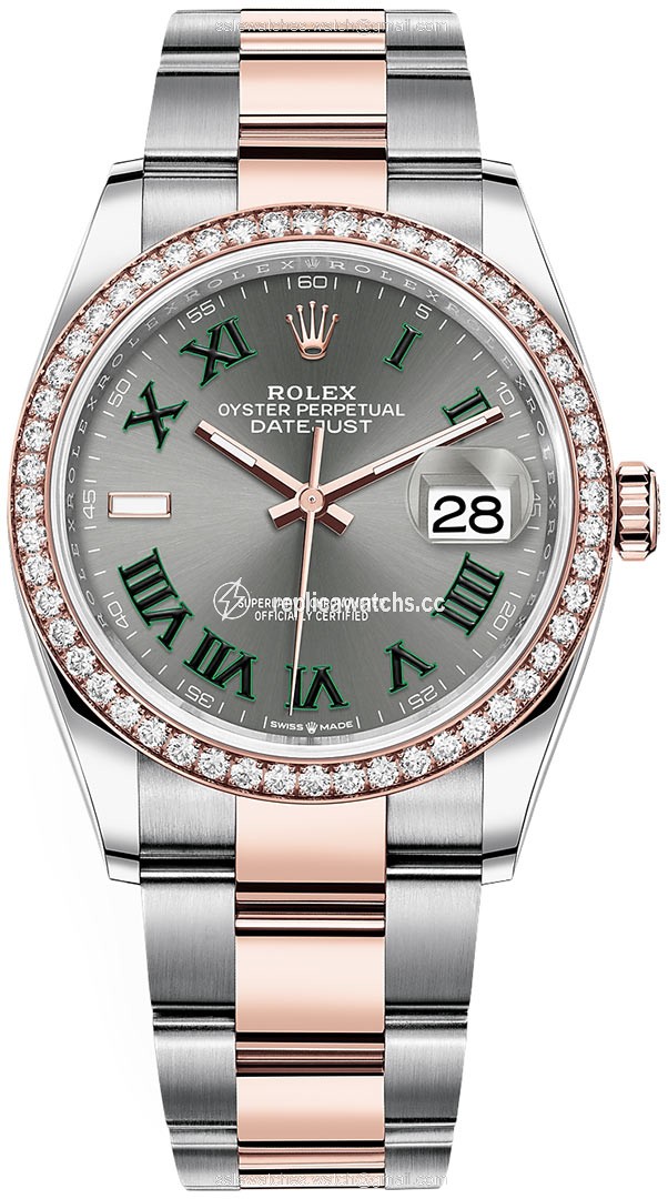 Replica 126281RBR Slate Roman Oyster Wimbledon Rolex Datejust 36mm Stainless Steel and Rose Gold Ladies Watch Replica 126281RBR Slate Roman Oyster Wimbledon Rolex Datejust 36mm Stainless Steel and Rose Gold Ladies Watch