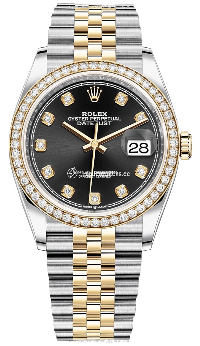 Replica 126283RBR Black Diamond Jubilee Rolex Datejust 36mm Stainless Steel and Yellow Gold Ladies Watch Replica 126283RBR Black Diamond Jubilee Rolex Datejust 36mm Stainless Steel and Yellow Gold Ladies Watch