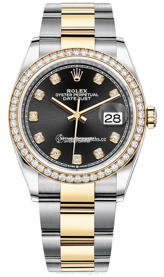 Replica 126283RBR Black Diamond Oyster Rolex Datejust 36mm Stainless Steel and Yellow Gold Ladies Watch Replica 126283RBR Black Diamond Oyster Rolex Datejust 36mm Stainless Steel and Yellow Gold Ladies Watch