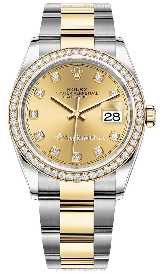Replica 126283RBR Champagne Diamond Oyster Rolex Datejust 36mm Stainless Steel and Yellow Gold Ladies Watch Replica 126283RBR Champagne Diamond Oyster Rolex Datejust 36mm Stainless Steel and Yellow Gold Ladies Watch