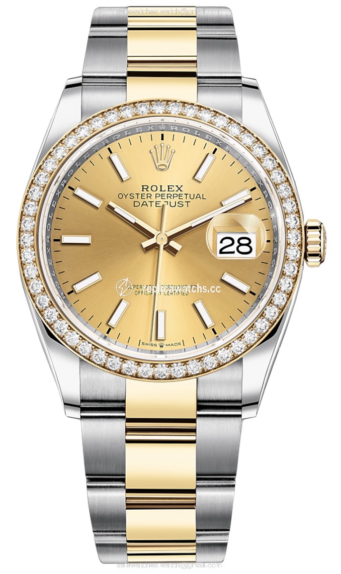 Replica 126283RBR Champagne Index Oyster Rolex Datejust 36mm Stainless Steel and Yellow Gold Ladies Watch Replica 126283RBR Champagne Index Oyster Rolex Datejust 36mm Stainless Steel and Yellow Gold Ladies Watch