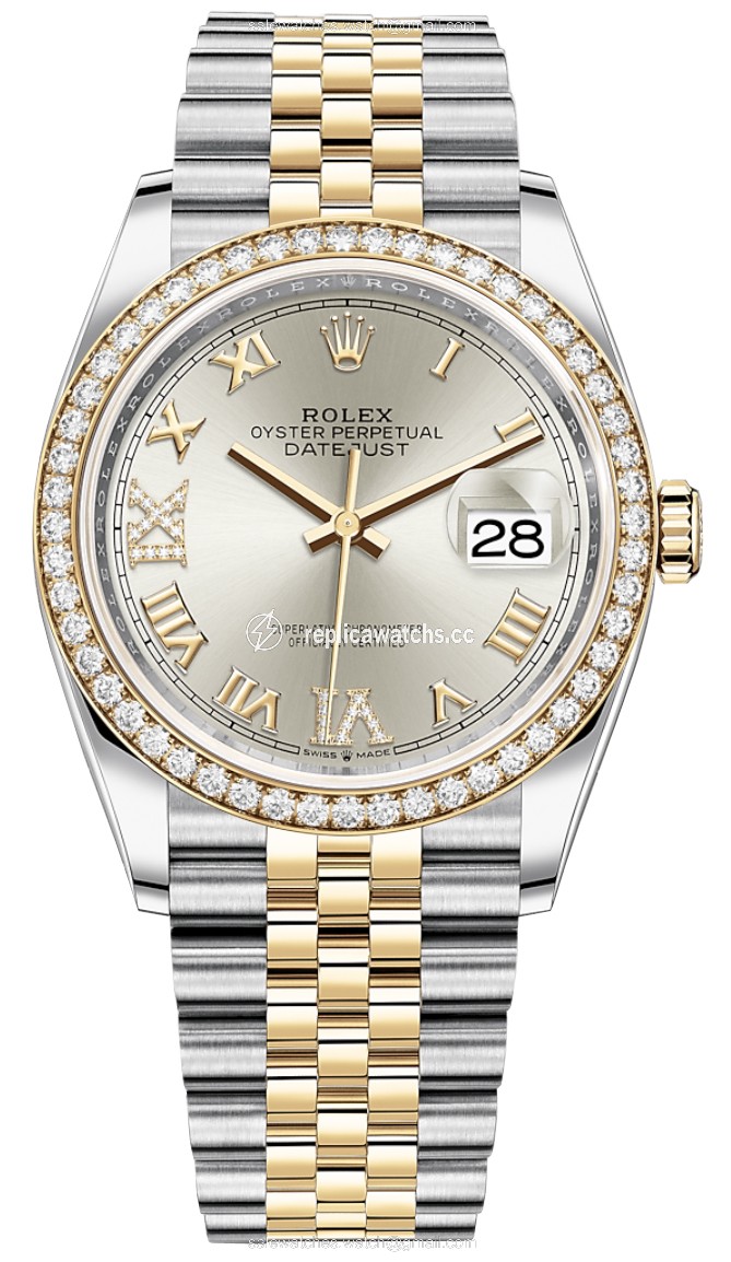 Replica 126283RBR Silver VI IX Roman Jubilee Rolex Datejust 36mm Stainless Steel and Yellow Gold Ladies Watch Replica 126283RBR Silver VI IX Roman Jubilee Rolex Datejust 36mm Stainless Steel and Yellow Gold Ladies Watch