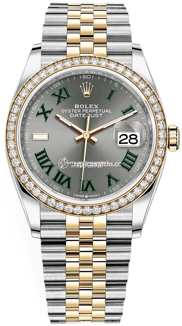 Replica 126283RBR Slate Roman Jubilee Wimbledon Rolex Datejust 36mm Stainless Steel and Yellow Gold Ladies Watch Replica 126283RBR Slate Roman Jubilee Wimbledon Rolex Datejust 36mm Stainless Steel and Yellow Gold Ladies Watch