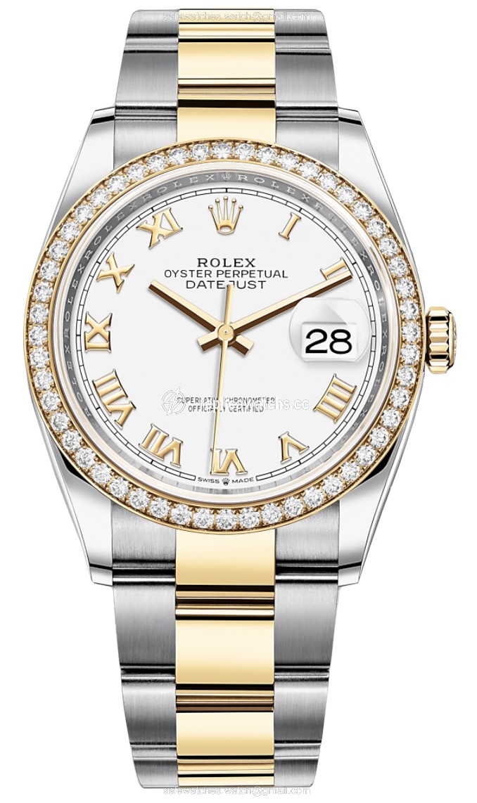 Replica 126283RBR White Roman Oyster Rolex Datejust 36mm Stainless Steel and Yellow Gold Ladies Watch Replica 126283RBR White Roman Oyster Rolex Datejust 36mm Stainless Steel and Yellow Gold Ladies Watch