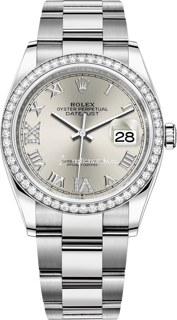 Replica 126284rbr Silver Roman VI IX Oyster Rolex Datejust 36mm Stainless Steel Midsize Watch Replica 126284rbr Silver Roman VI IX Oyster Rolex Datejust 36mm Stainless Steel Midsize Watch