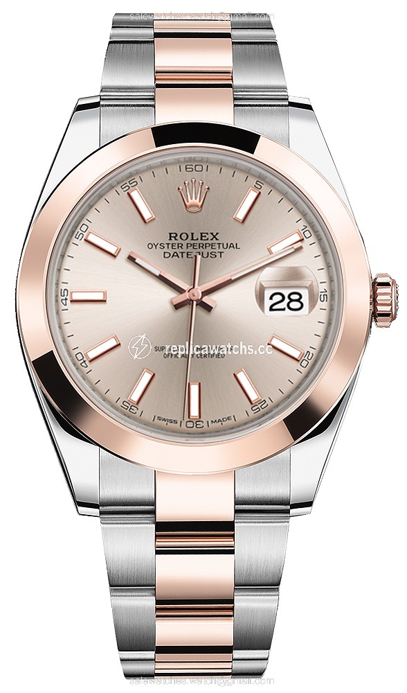 Replica 126301 Sundust Index Oyster Rolex Datejust 41mm Stainless Steel and Everose Gold Mens Watch Replica 126301 Sundust Index Oyster Rolex Datejust 41mm Stainless Steel and Everose Gold Mens Watch