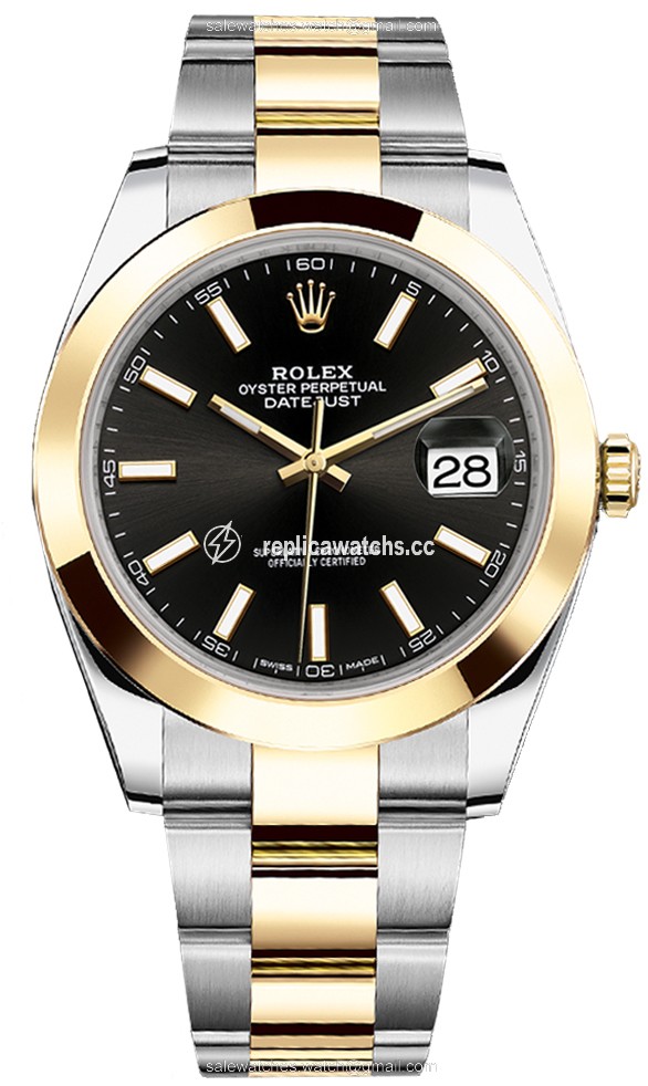 Replica 126303 Black Index Oyster Rolex Datejust 41mm Stainless Steel and Yellow Gold Mens Watch Replica 126303 Black Index Oyster Rolex Datejust 41mm Stainless Steel and Yellow Gold Mens Watch