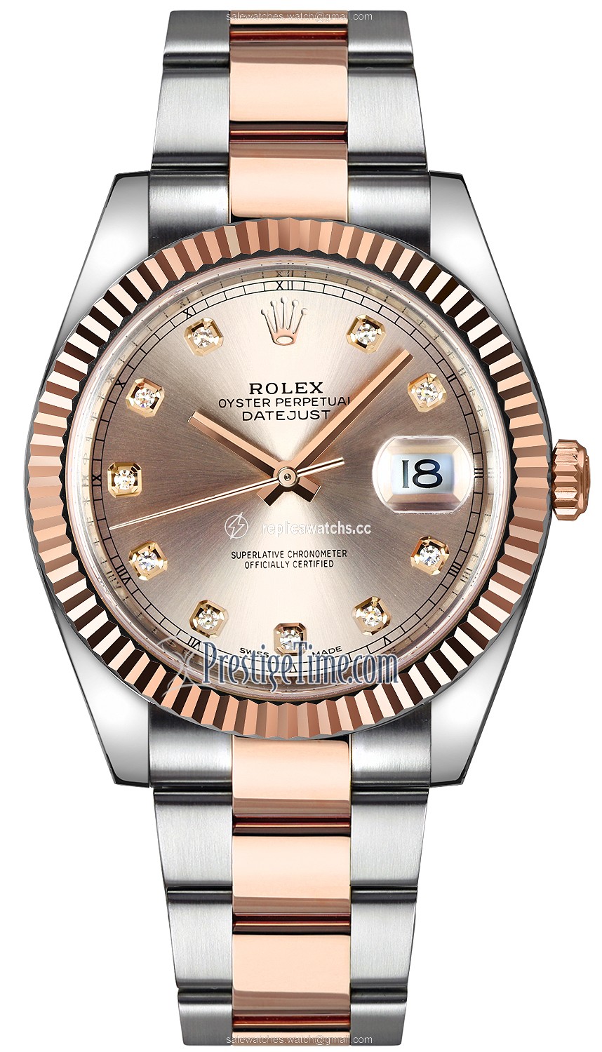 Replica 126331 Sundust Diamond Oyster Rolex Datejust 41mm Stainless Steel and Everose Gold Mens Watch Replica 126331 Sundust Diamond Oyster Rolex Datejust 41mm Stainless Steel and Everose Gold Mens Watch
