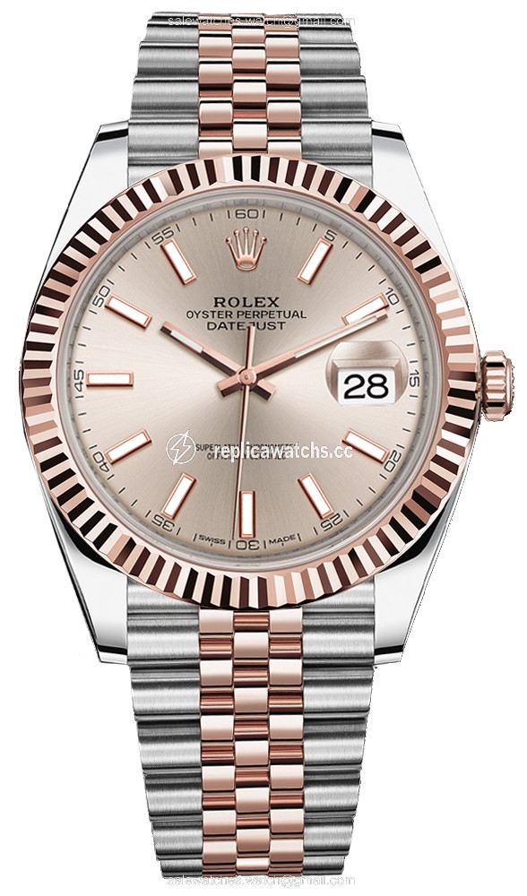 Replica 126331 Sundust Index Jubilee Rolex Datejust 41mm Stainless Steel and Everose Gold Mens Watch Replica 126331 Sundust Index Jubilee Rolex Datejust 41mm Stainless Steel and Everose Gold Mens Watch