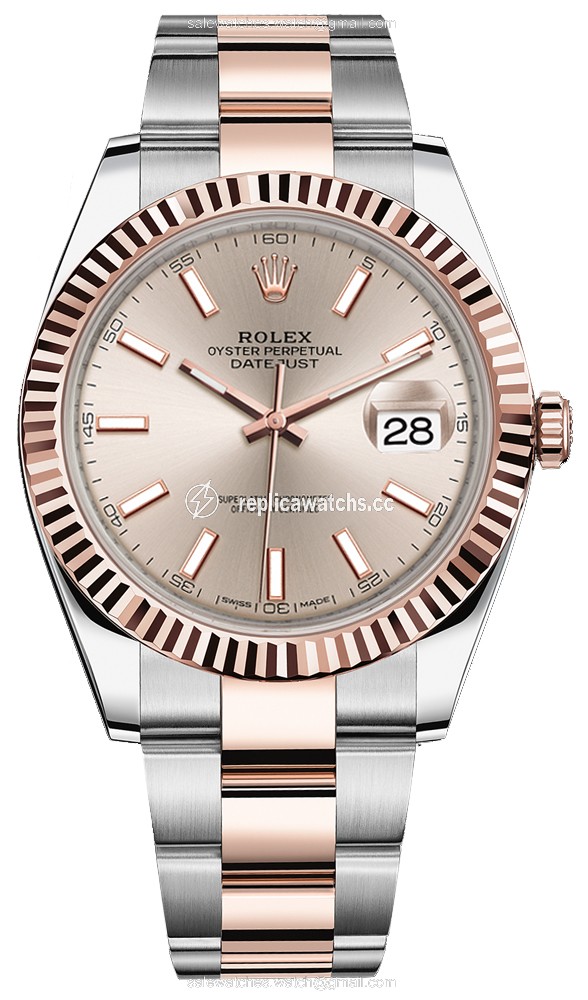 Replica 126331 Sundust Index Oyster Rolex Datejust 41mm Stainless Steel and Everose Gold Mens Watch Replica 126331 Sundust Index Oyster Rolex Datejust 41mm Stainless Steel and Everose Gold Mens Watch