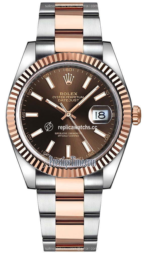 Replica 126331 Chocolate Index Oyster Rolex Datejust 41mm Stainless Steel and Everose Gold Mens Watch Replica 126331 Chocolate Index Oyster Rolex Datejust 41mm Stainless Steel and Everose Gold Mens Watch