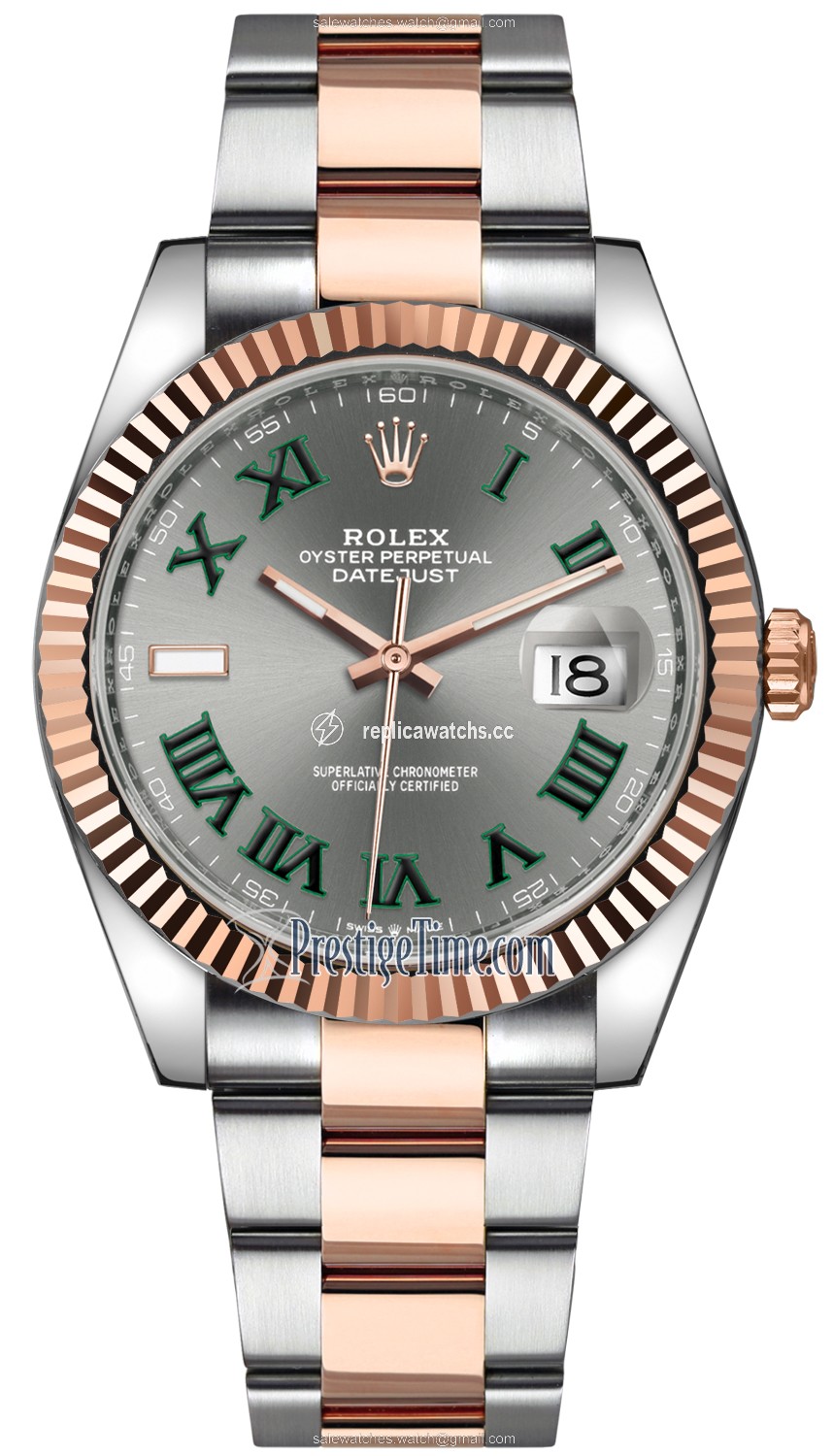 Replica 126331 Slate Roman Oyster Wimbledon Rolex Datejust 41mm Steel and Everose Gold Mens Watch Replica 126331 Slate Roman Oyster Wimbledon Rolex Datejust 41mm Steel and Everose Gold Mens Watch
