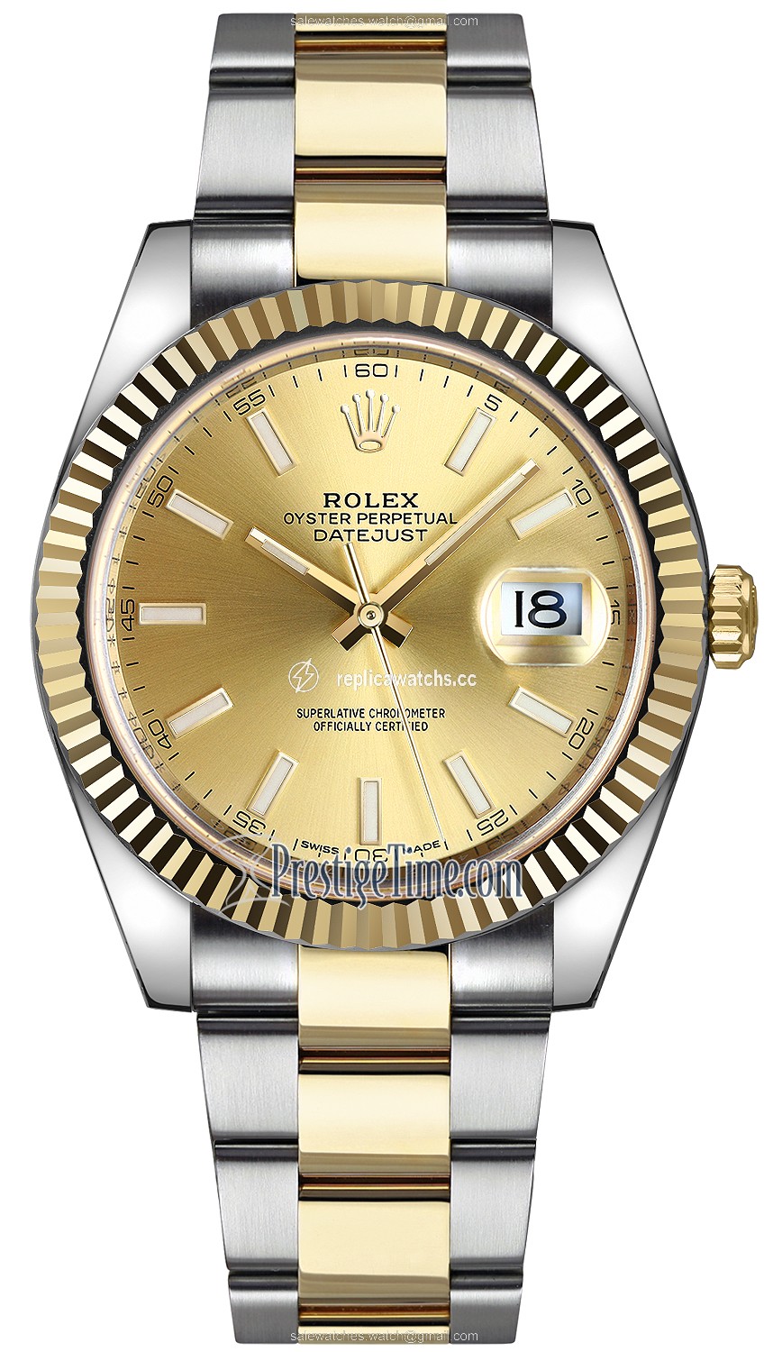 Replica 126333 Champagne Index Oyster Rolex Datejust 41mm Stainless Steel and Yellow Gold Mens Watch Replica 126333 Champagne Index Oyster Rolex Datejust 41mm Stainless Steel and Yellow Gold Mens Watch