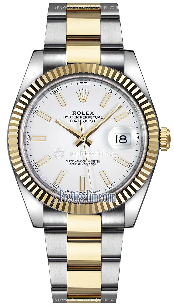Replica 126333 White Index Oyster Rolex Datejust 41mm Stainless Steel and Yellow Gold Mens Watch Replica 126333 White Index Oyster Rolex Datejust 41mm Stainless Steel and Yellow Gold Mens Watch