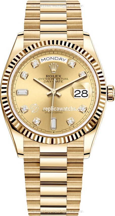 Replica 128238 Champagne Diamond Rolex Day-Date 36mm Yellow Gold Midsize Watch Replica 128238 Champagne Diamond Rolex Day-Date 36mm Yellow Gold Midsize Watch