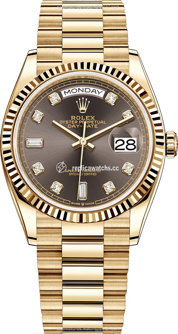 Replica 128238 Dark Grey Diamond Rolex Day-Date 36mm Yellow Gold Midsize Watch Replica 128238 Dark Grey Diamond Rolex Day-Date 36mm Yellow Gold Midsize Watch