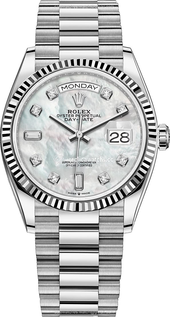 Replica 128239 MOP Diamond Rolex Day-Date 36mm White Gold Midsize Watch Replica 128239 MOP Diamond Rolex Day-Date 36mm White Gold Midsize Watch