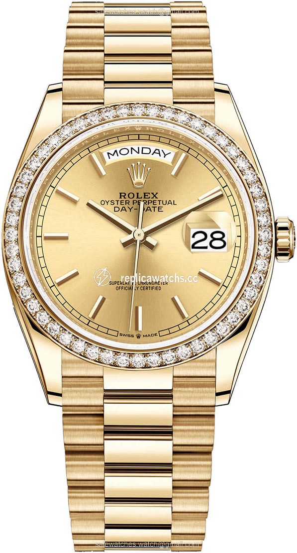 Replica 128348RBR Champagne Index Rolex Day-Date 36mm Yellow Gold Midsize Watch Replica 128348RBR Champagne Index Rolex Day-Date 36mm Yellow Gold Midsize Watch