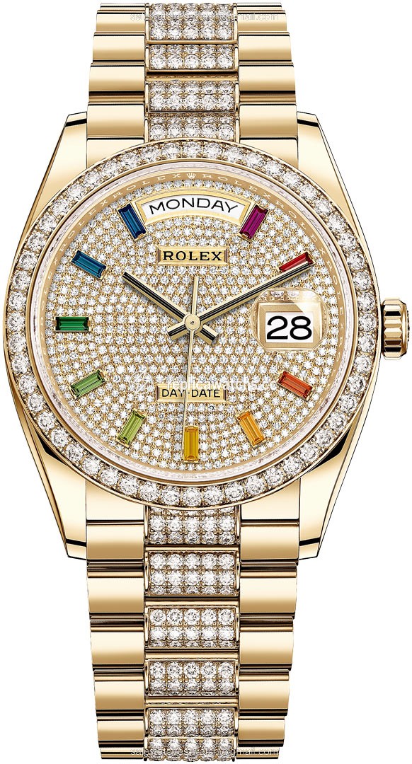 Replica 128348RBR Pave Rainbow DB Rolex Day-Date 36mm Yellow Gold Midsize Watch Replica 128348RBR Pave Rainbow DB Rolex Day-Date 36mm Yellow Gold Midsize Watch