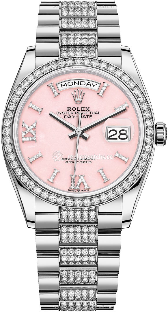 Replica 128349RBR Pink Opal DB Rolex Day-Date 36mm White Gold Midsize Watch Replica 128349RBR Pink Opal DB Rolex Day-Date 36mm White Gold Midsize Watch