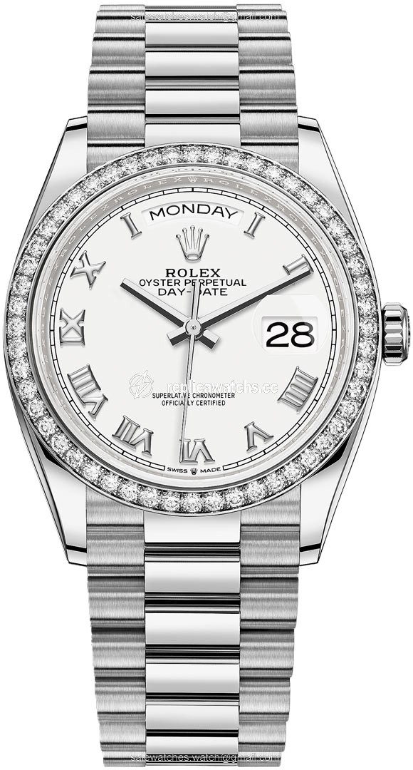 Replica 128349RBR White Roman Rolex Day-Date 36mm White Gold Midsize Watch Replica 128349RBR White Roman Rolex Day-Date 36mm White Gold Midsize Watch